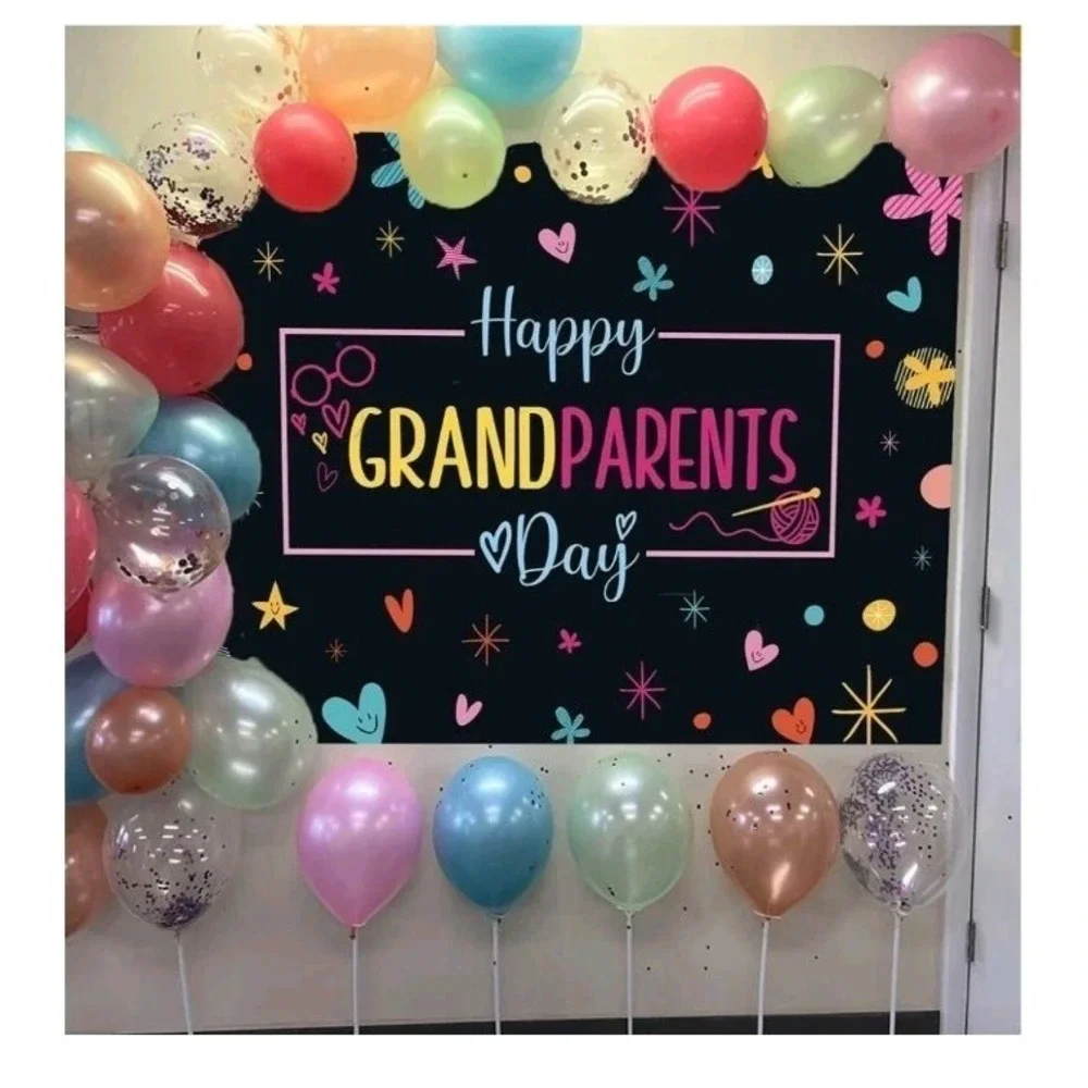 Happy Grandparents Day Backdrop 7x5ft Grandma Grandpa Photography Banner Decor